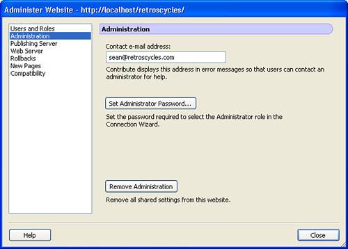 Add the contact email address and set the Administrator password.