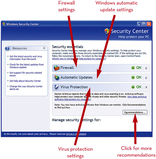 Windows Security Center