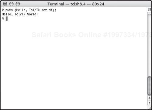 Running tclsh on an OS X system.