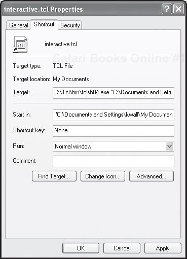 Create a shortcut to execute Tcl scripts on Windows.