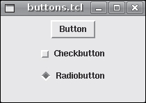 Basic Tk button widgets.