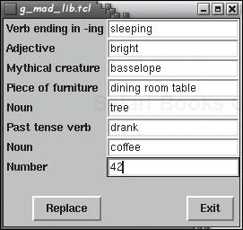 Type the requested parts of speech to play the game.