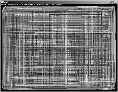 The Rect program draws random rectangles.