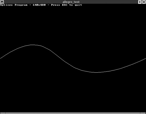 The Splines program draws an animated spline curve. (The Linux version is shown.)