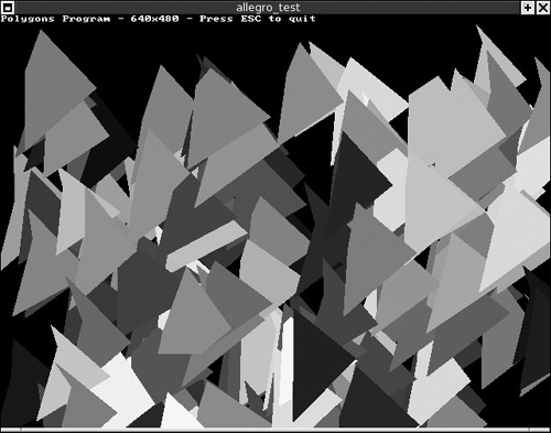 The Polygons program draws random polygons on the screen.