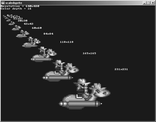 A high-resolution sprite image scales quite well. Sprite image courtesy of Ari Feldman.