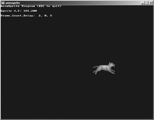 The AnimSprite program shows how you can do basic sprite animation.