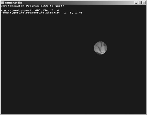 The SpriteHandler program demonstrates a full-featured animated sprite handler.