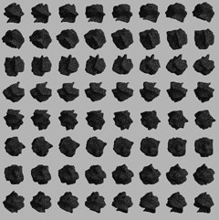 The source image for the animated asteroid contains 64 frames.