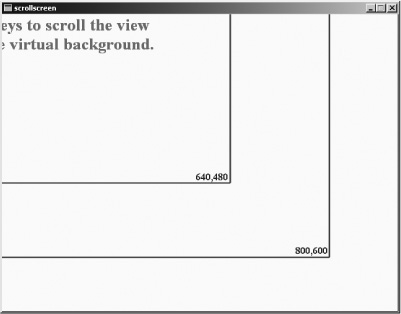 The ScrollScreen program demonstrates how to perform virtual buffer scrolling.