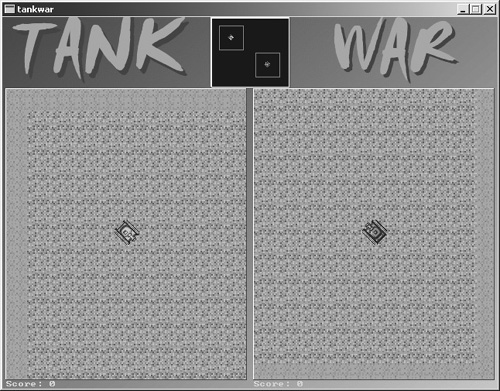 Tank War now features two scrolling windows, one for each player.