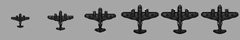 A set of enemy bomber sprites. Courtesy of Ari Feldman.