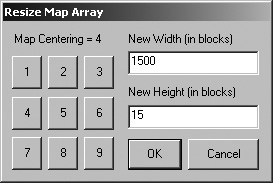 The Resize Map Array dialog box.