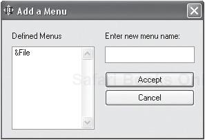 Adding a menu to a Just BASIC application window.