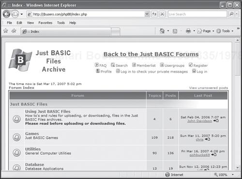 The Just BASIC files archive.