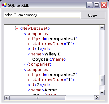 Serialization from an SQL query.