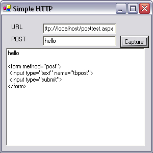 HTTP client application with POST facility.