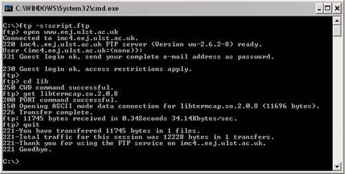 FTP MS-DOS utility.