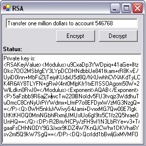 Asymmetric encryption application.