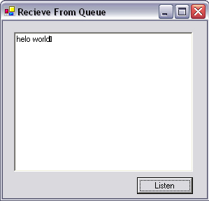 Basic MSMQ receiver application.