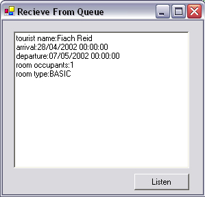 Complex object MSMQ receiver example.