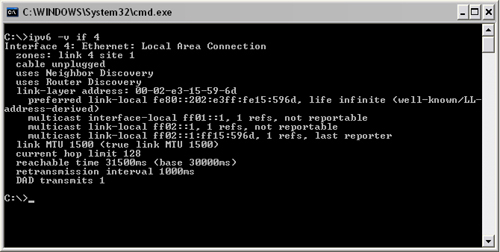 IPv6 MS-DOS utility.