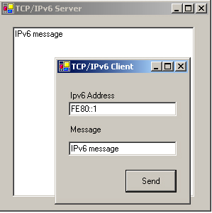 TCP/IPv6 client and server.