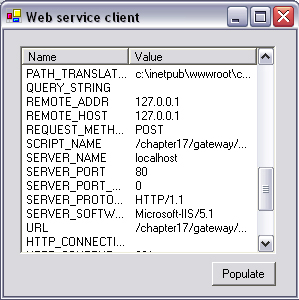 Web service client application.