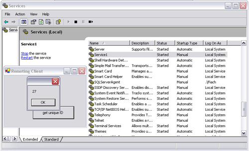 Remoting Server running as a Windows service.