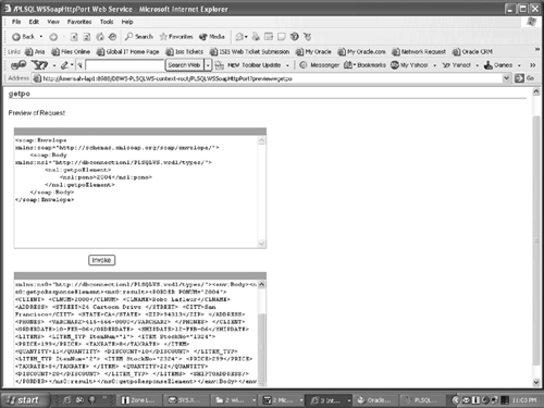 PL/SQL Web Service Request and Response SOAP Messages