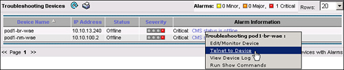 Troubleshooting Devices Window