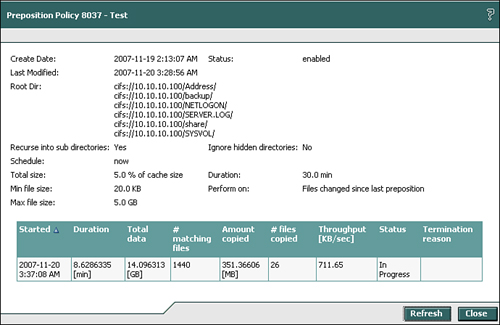 Preposition Status from Edge Device GUI