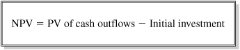 Formula to Calculate NPV with cash inflows and outflows