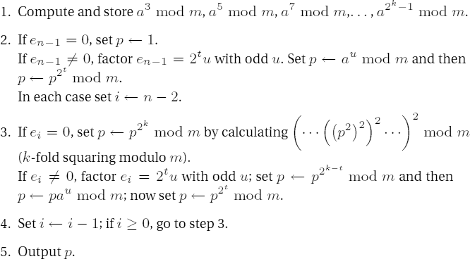 Numbers of multiplications for typical sizes of exponents and various bases 2k