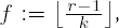 Numbers of multiplications for typical sizes of exponents and various bases 2k