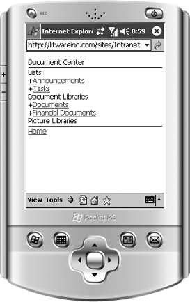 A site on a mobile device