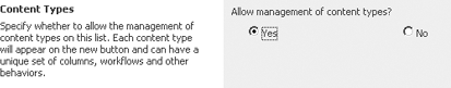 Enabling content type management