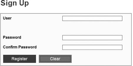 The simple registration form