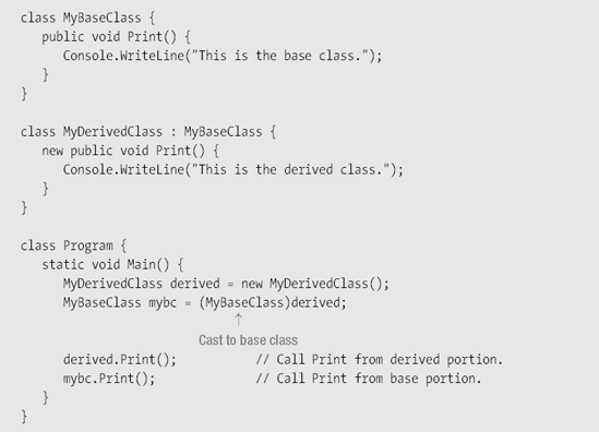 Reference derived can see the entire MyDerivedClass object, while mybc can only see the MyBaseClass part of the object.