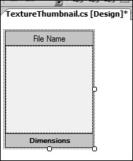 Screenshot of the thumbnail control in design mode.