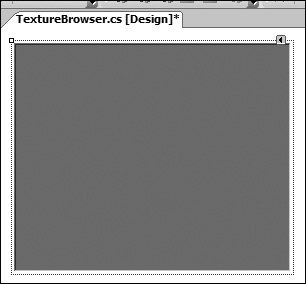 Screenshot of the texture browser control in design mode