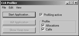 Main dialog of CLR Profiler.