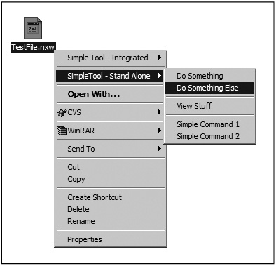 Screenshot of the context menu extension in action.