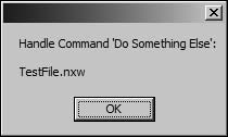 Command executed through the context menu extension.