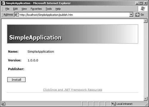 Screenshot of the web-based installer page.