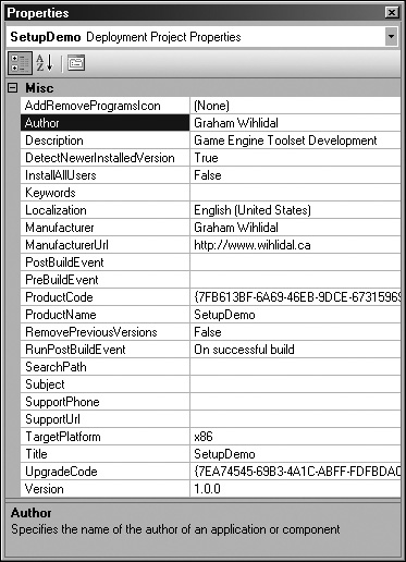 Properties for the SetupDemo deployment project.