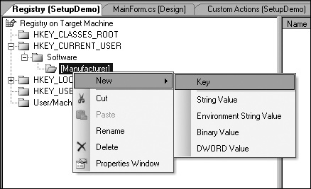 Screenshot of the registry editor.