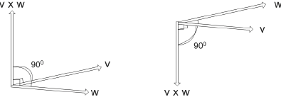 Cross product (outer product). The perpendicular to the two vectors v and w.