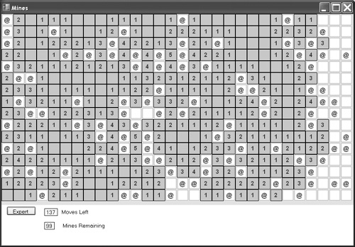 After 343 moves and only 38 safe moves to go, one mistake ends the game.