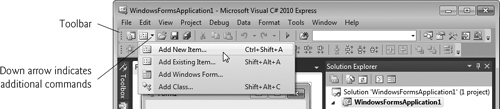 IDE toolbar icon showing additional commands.